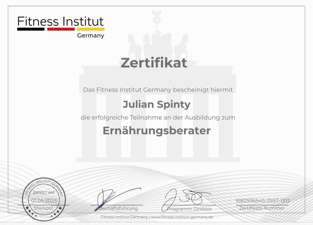 JulianSpintyZertifikat